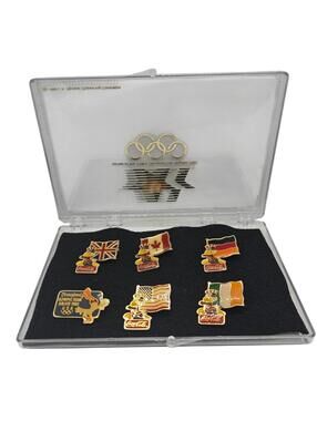 Vintage 1988 Disneyland Olympic Team Salute Pins Sam Eagle Donald Duck Coke 6pc